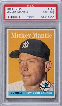 1958 Topps #150 Mickey Mantle – PSA NM-MT 8